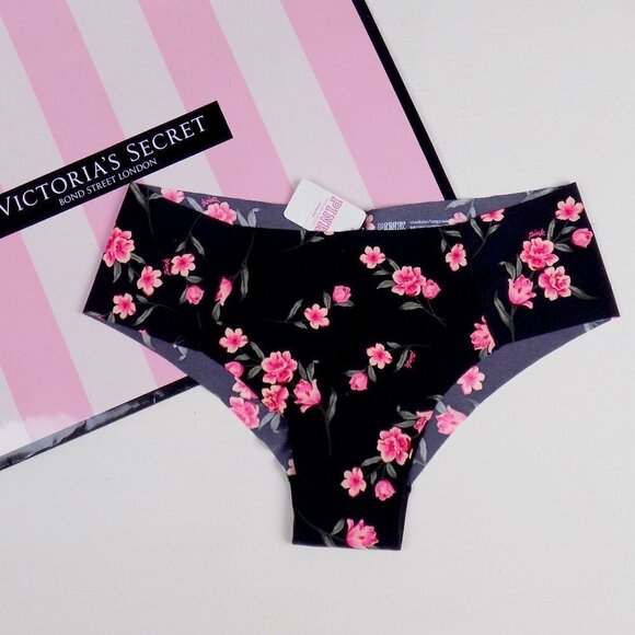 new! victoria's secret VS PINK floral roses no show seamless brief hip hugger - Picture 1 of 3